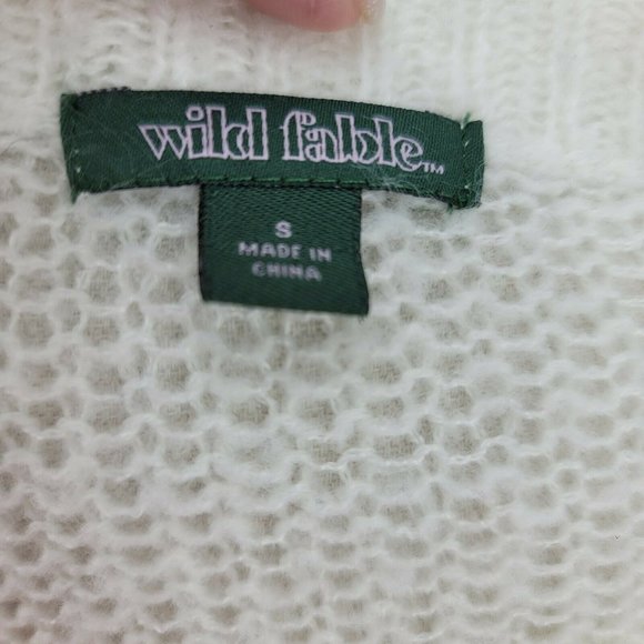Wild Fable Striped Crewneck Pullover Cropped Multicolor Sweater Open Knit Small - Picture 6 of 7
